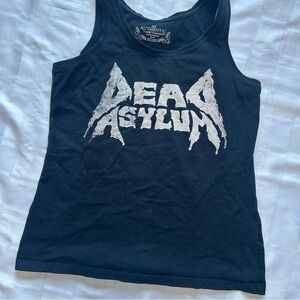 Dead Asylum Black & White Racer Back Tank Top